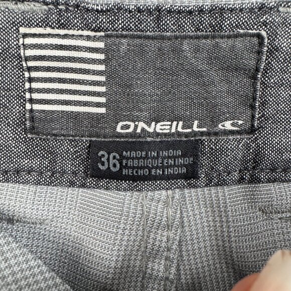 Oneill Short Men Size 36 Gray Plaid Hybrid Board Chino 11L Summer Lightweight - Picture 6 of 8